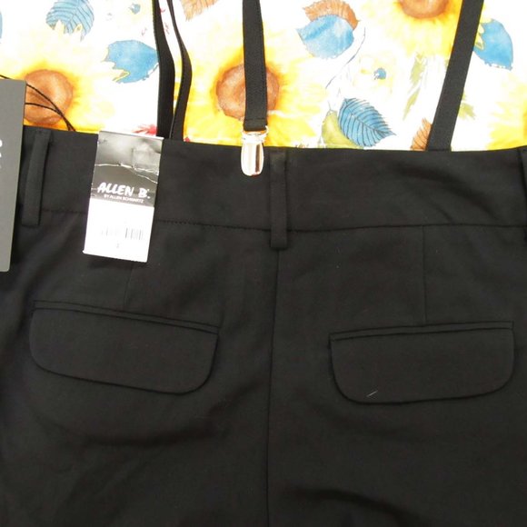 Allen B. Black Suspender Flare Leg Cuffed Pants - Picture 6 of 7